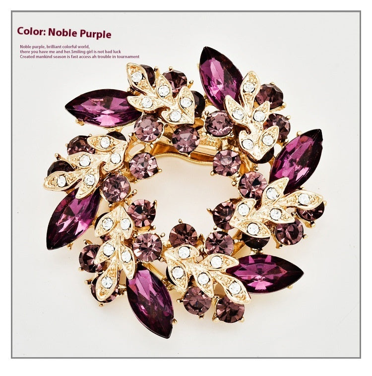 Korean Style Bauhinia Brooch Scarf Pin Dual-use Fashion Crystal Diamond Brooch