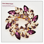 Korean Style Bauhinia Brooch Scarf Pin Dual-use Fashion Crystal Diamond Brooch