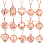 Rose Gold Angel Wings Aromatherapy Necklace