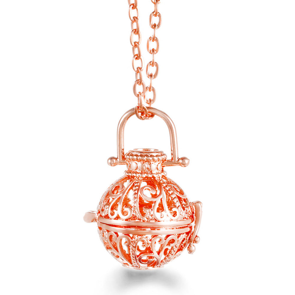 Rose Gold Angel Wings Aromatherapy Necklace