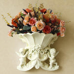 European Style Double Angel Wall Decoration Living Room Simulation Vase Flower Pot Home Background Wall Decoration Crafts Wall Pendant