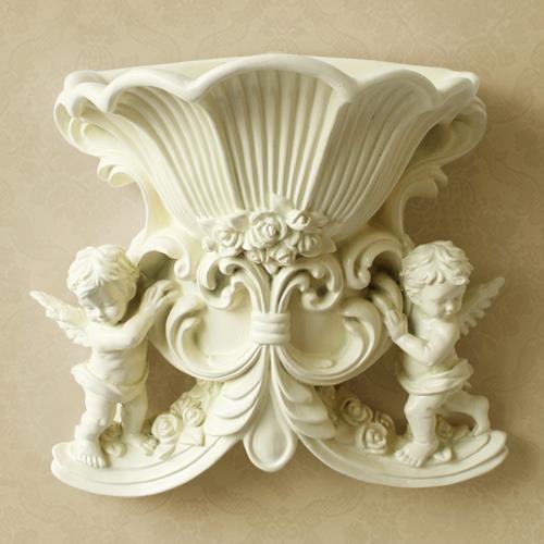 European Style Double Angel Wall Decoration Living Room Simulation Vase Flower Pot Home Background Wall Decoration Crafts Wall Pendant