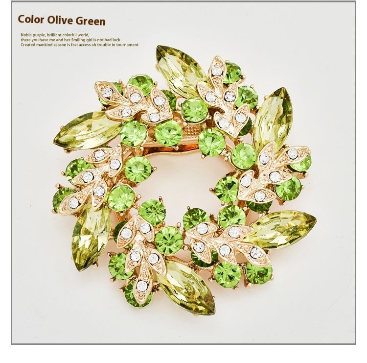 Korean Style Bauhinia Brooch Scarf Pin Dual-use Fashion Crystal Diamond Brooch