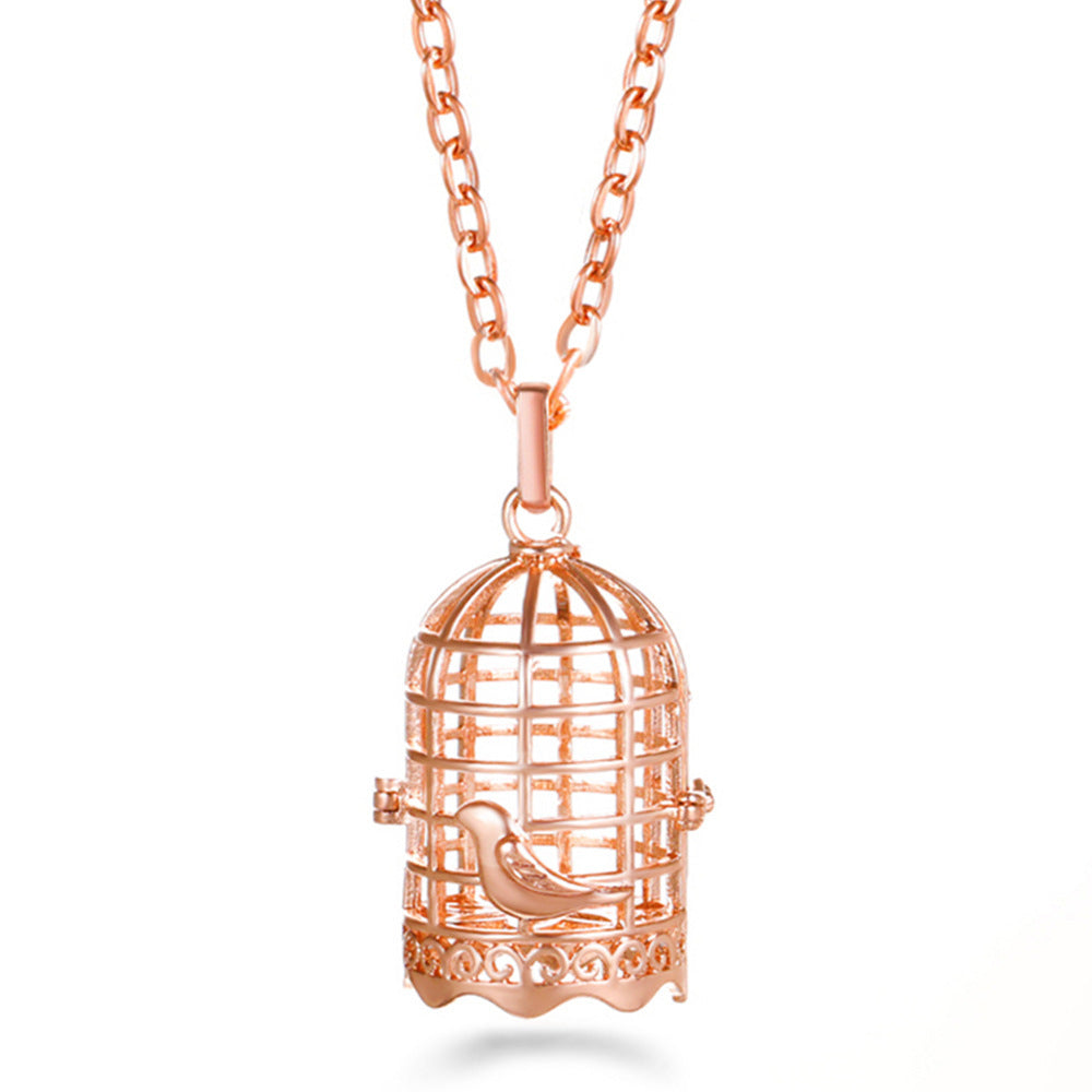 Rose Gold Angel Wings Aromatherapy Necklace
