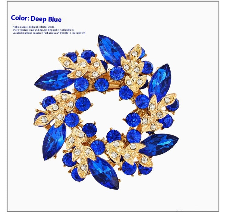 Korean Style Bauhinia Brooch Scarf Pin Dual-use Fashion Crystal Diamond Brooch