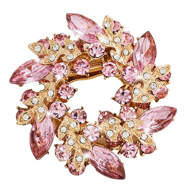 Korean Style Bauhinia Brooch Scarf Pin Dual-use Fashion Crystal Diamond Brooch