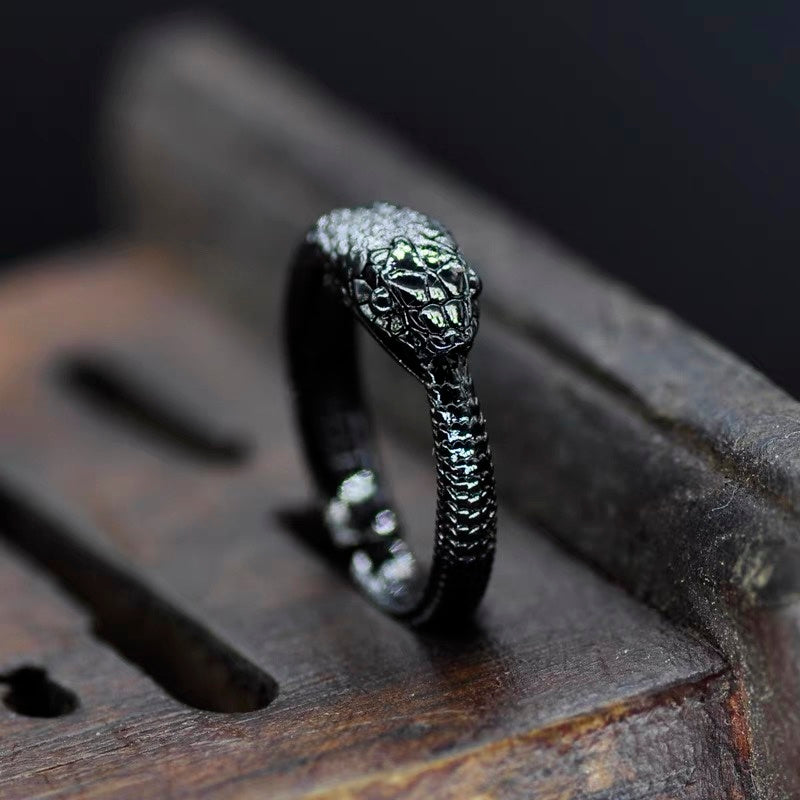 Living Mouth Ouroboros Ring 925 Sterling Silver
