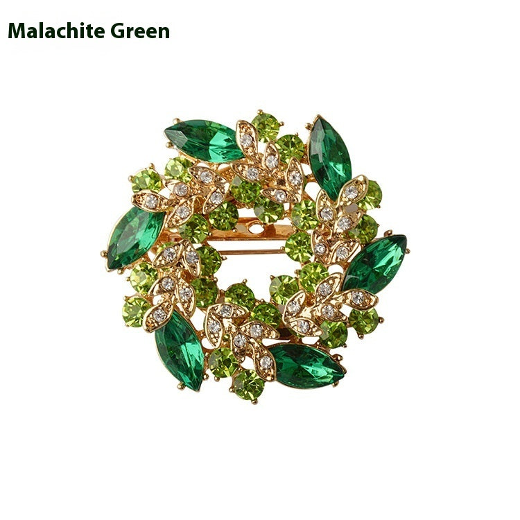 Korean Style Bauhinia Brooch Scarf Pin Dual-use Fashion Crystal Diamond Brooch