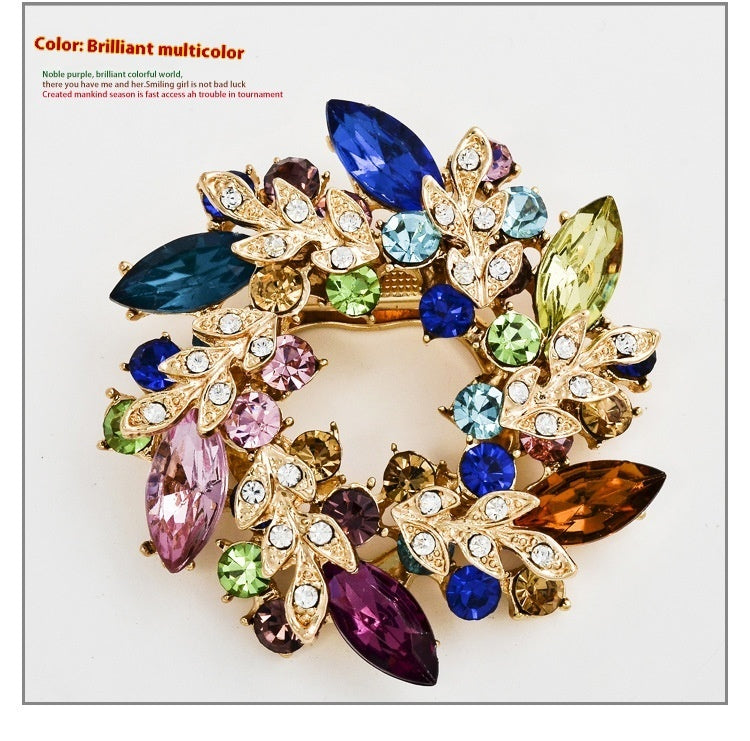 Korean Style Bauhinia Brooch Scarf Pin Dual-use Fashion Crystal Diamond Brooch