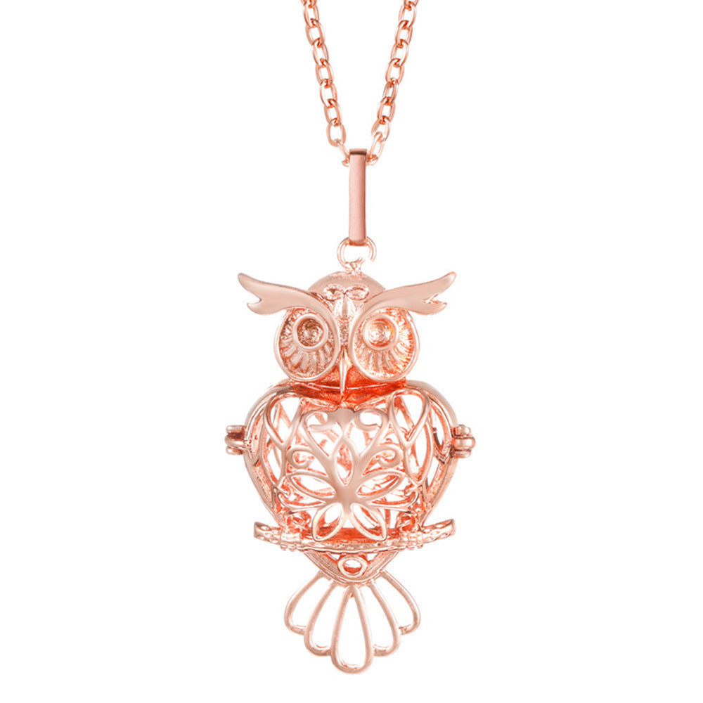 Rose Gold Angel Wings Aromatherapy Necklace