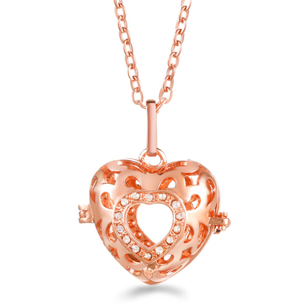 Rose Gold Angel Wings Aromatherapy Necklace