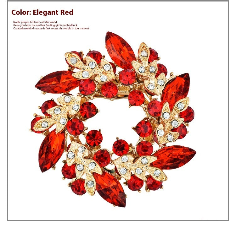 Korean Style Bauhinia Brooch Scarf Pin Dual-use Fashion Crystal Diamond Brooch