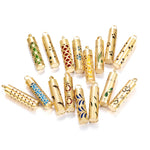 Gold Stainless Steel Cylindrical Hollow Pendant Aromatherapy Bottles