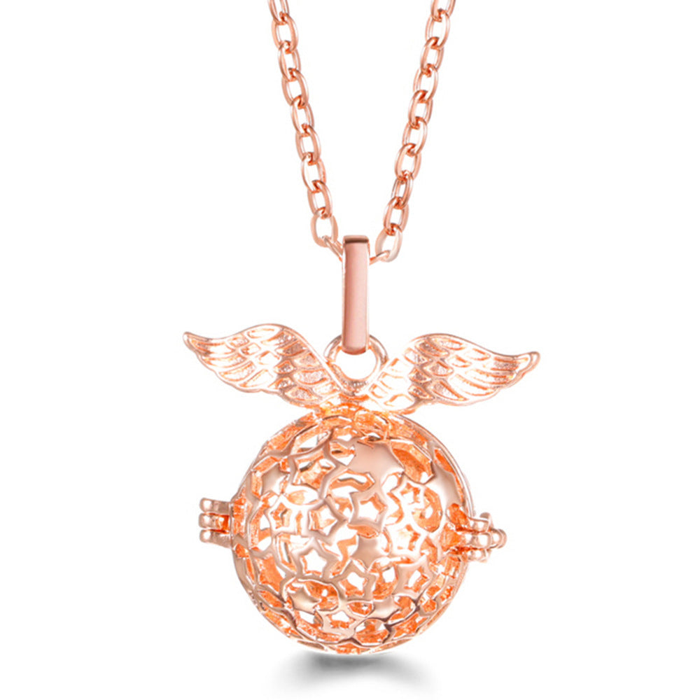 Rose Gold Angel Wings Aromatherapy Necklace