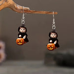 Cat Portable Pumpkin Earrings Acrylic Flat Creative