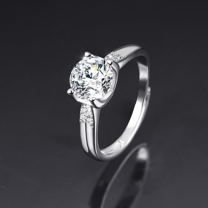Ring Opening Adjustable One Carat Mosan Drill Living Ring