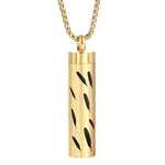 Gold Stainless Steel Cylindrical Hollow Pendant Aromatherapy Bottles