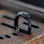 Living Mouth Ouroboros Ring 925 Sterling Silver