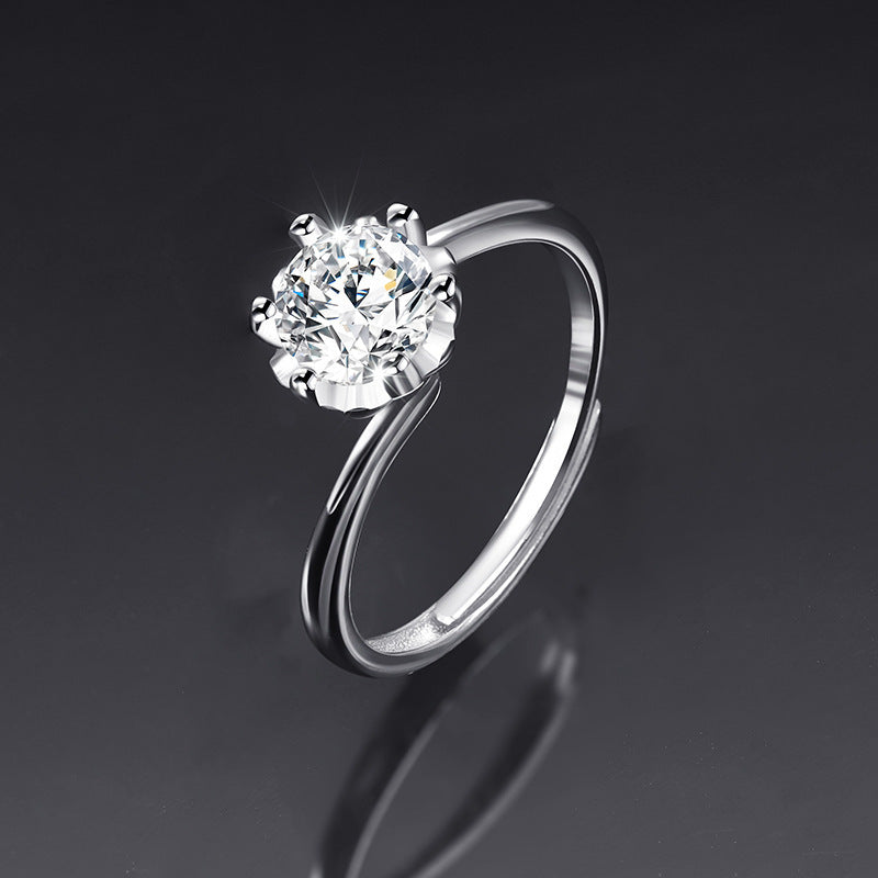 Ring Opening Adjustable One Carat Mosan Drill Living Ring