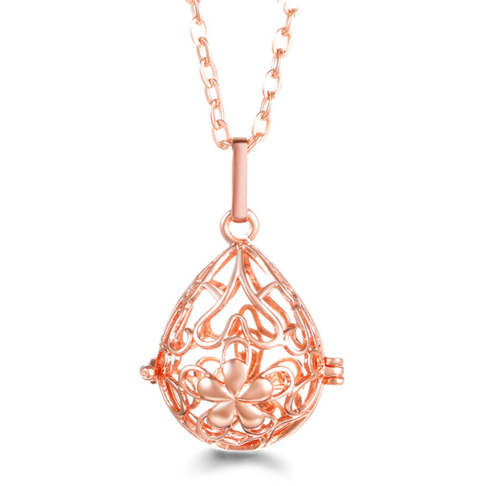 Rose Gold Angel Wings Aromatherapy Necklace
