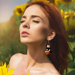 Cat Portable Pumpkin Earrings Acrylic Flat Creative