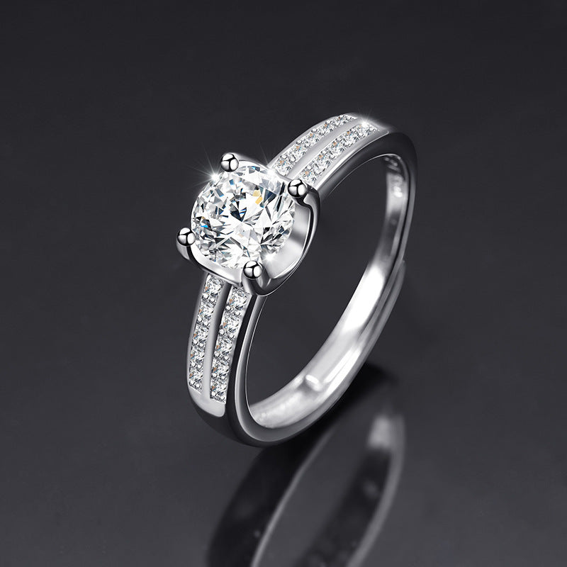 Ring Opening Adjustable One Carat Mosan Drill Living Ring