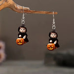 Cat Portable Pumpkin Earrings Acrylic Flat Creative