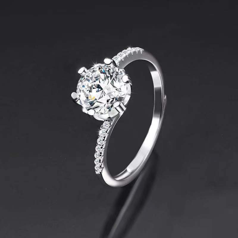 Ring Opening Adjustable One Carat Mosan Drill Living Ring
