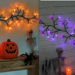 Halloween LED Willow Vine String Light Cool Cartoon Bat Pumpkin Decoration For Indoor Outdoor Party House Decor