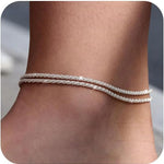 Daily Beach Vacation Style Anklet Exaggerated Chain Ornament