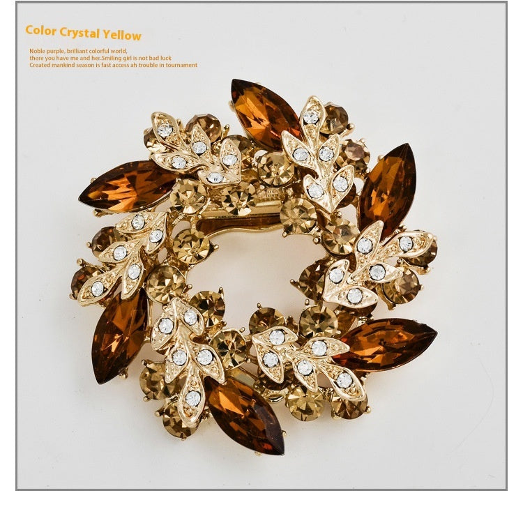 Korean Style Bauhinia Brooch Scarf Pin Dual-use Fashion Crystal Diamond Brooch