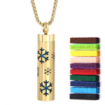 Gold Stainless Steel Cylindrical Hollow Pendant Aromatherapy Bottles