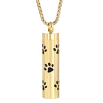Gold Stainless Steel Cylindrical Hollow Pendant Aromatherapy Bottles