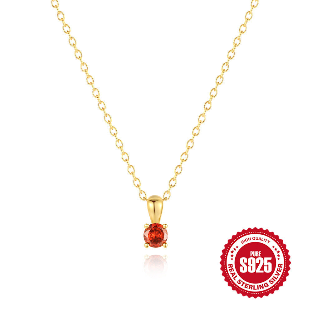 S925 Sterling Silver Daily Matching Geometric Personalized Month Birthday Stone