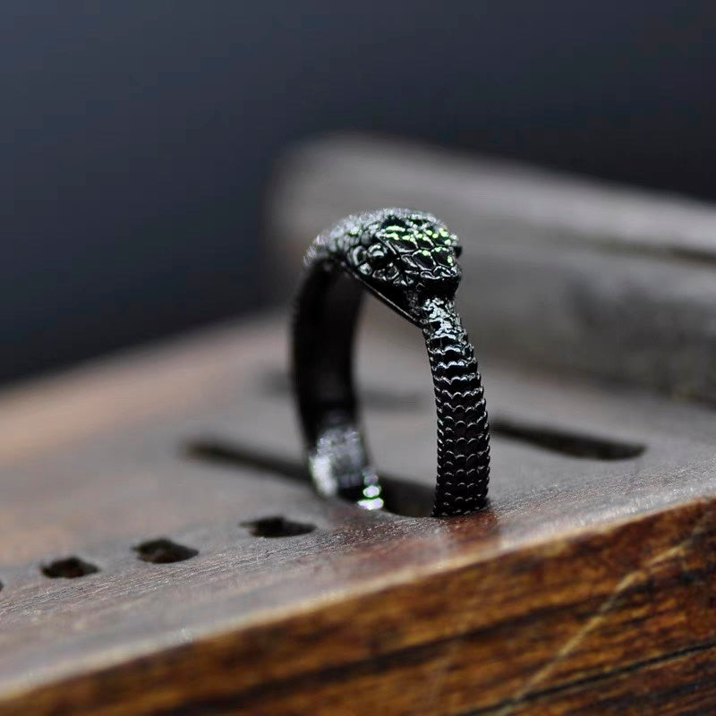 Living Mouth Ouroboros Ring 925 Sterling Silver