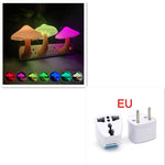 LED Night Light Mushroom Wall Socket Lamp EU US Plug Warm White Light-control Sensor Bedroom Light Home Decoration