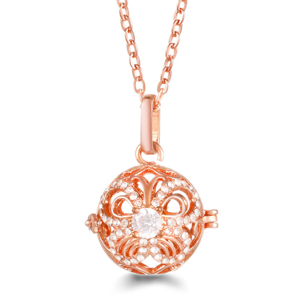 Rose Gold Angel Wings Aromatherapy Necklace